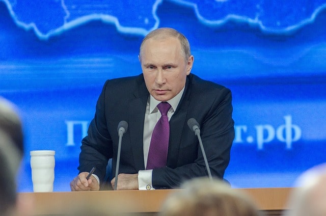 En bild på Rysslands president Vladimir Putin, som under 2020-talet har orsakat en hel del politisk instabilitet i framför allt västvärlden.