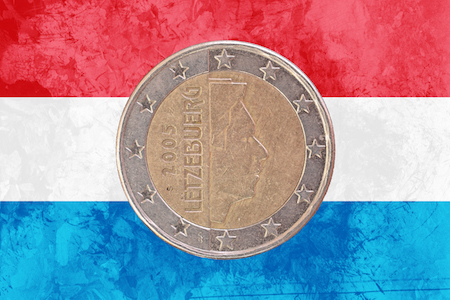 Luxemburgskt 2-euromynt med storhertig Henri av Luxemburgs som motiv